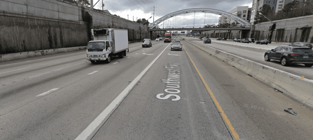 southwest freeway multi-vehicle collision