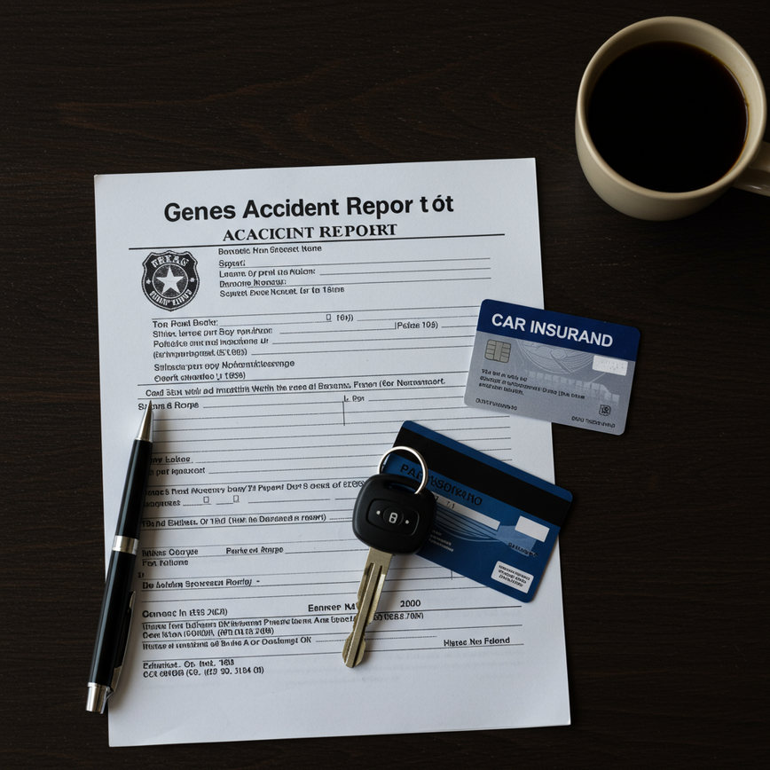 To symbolize the official and legal aspects following a car accident, such as the police report and insurance claims, relevant to Step 3 and Step 6.